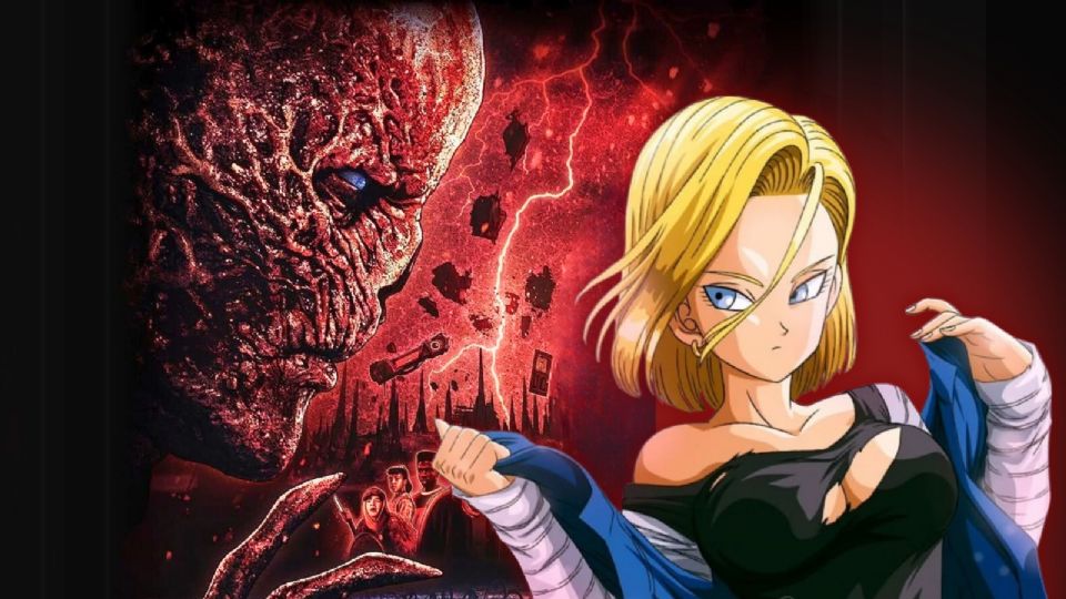 Fusión de Androide 18 de Dragon Ball Z y Vecna de Stranger Things.