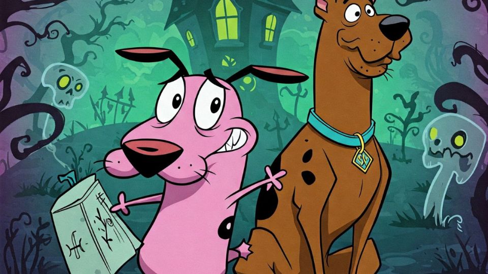Coraje y Scooby-Doo se fusionaron en un solo perro asustadizo y valiente.