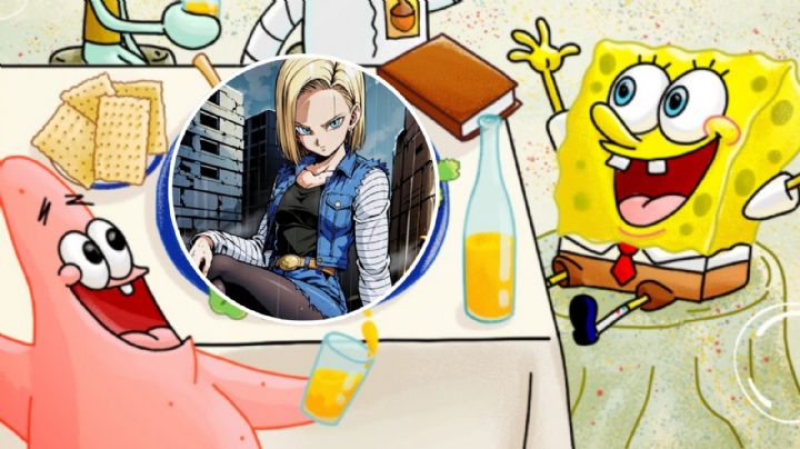 Así luciría la fusión de Androide 18, de Dragon Ball Z, y Patricio de Bob Esponja, según la Inteligencia Artificial