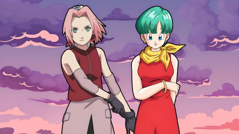 Fusión de Bulma de Dragon Ball y Sakura de Naruto