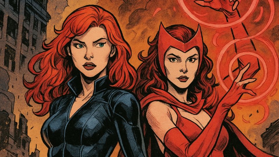 Así luciría la fusión de la Bruja Escarlata y la Viuda Negra de Marvel, según la Inteligencia Artificial.