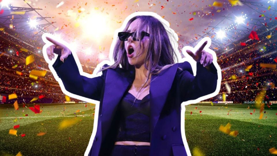 Belinda sorprende en la inauguración de la fiesta del fútbol y reafirma su gusto por los diseños arriesgados.